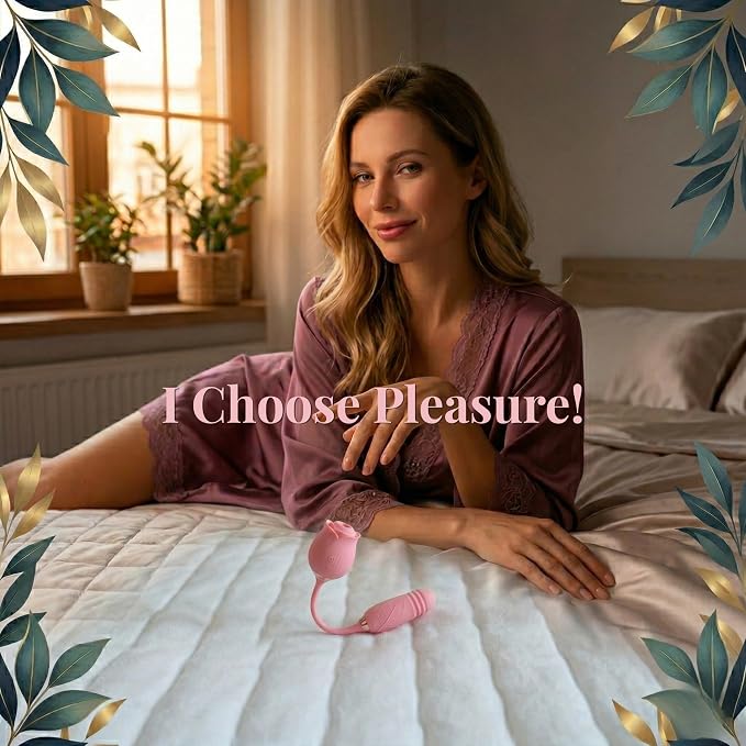 🌹 APP-Control Rose Vibrator  📱 Smart APP Control-Powerful Clitoral Suction-G-Spot Thrusting Stimulation-10 Exciting Modes